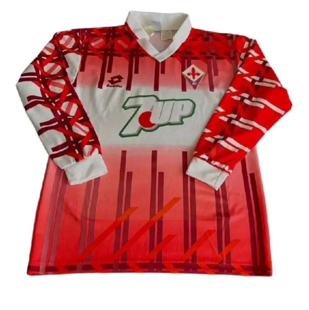Fiorentina 1991 1992 Home Football Shirt Jersey Longsleeve Lotto Mens Size L